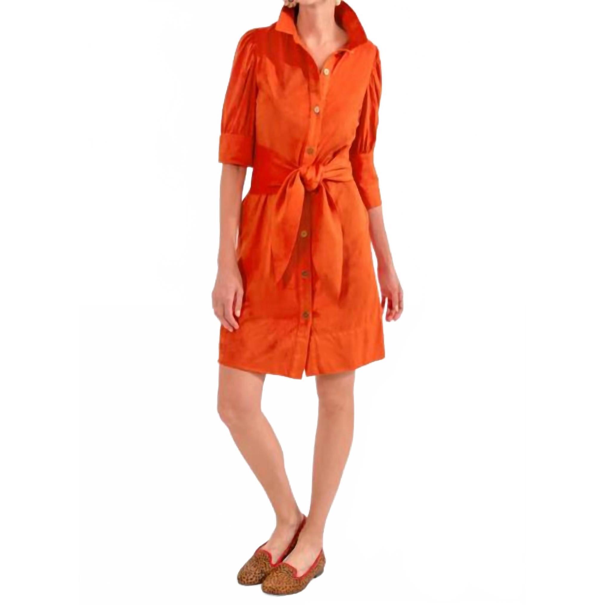 New Gretchen Scott Ultra Suede Swagger Dress In Orange